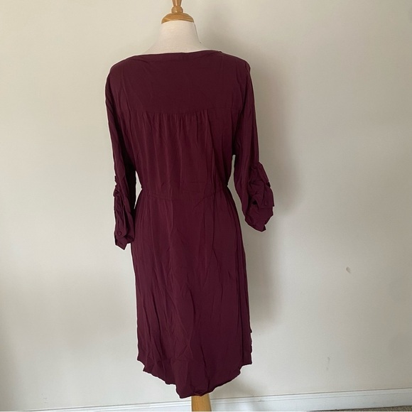 TORRID BURGUNDY PURPLE ZIP CHALLIS SHIRT DRESS 3X - Picture 9 of 16